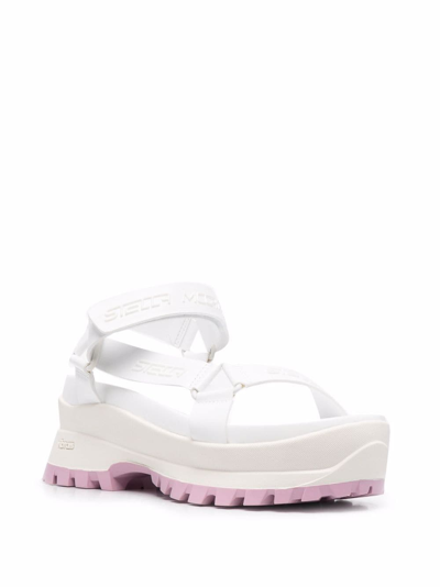 Shop Stella Mccartney Trace Strap Sandals In Weiss