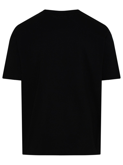 Shop Lanvin Black Cotton Curb Logo T-shirt