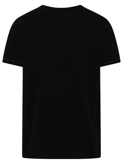 Shop Saint Laurent Black Cotton Heart T-shirt