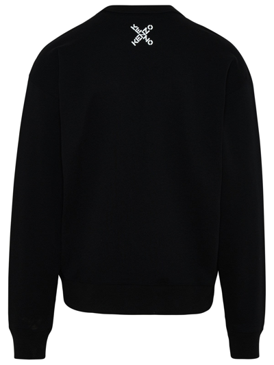 Shop Kenzo Black Cotton Logo Sport Sweatshirt