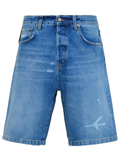 Shop Haikure Blue Cotton San Pedro Denim Bermuda Shorts