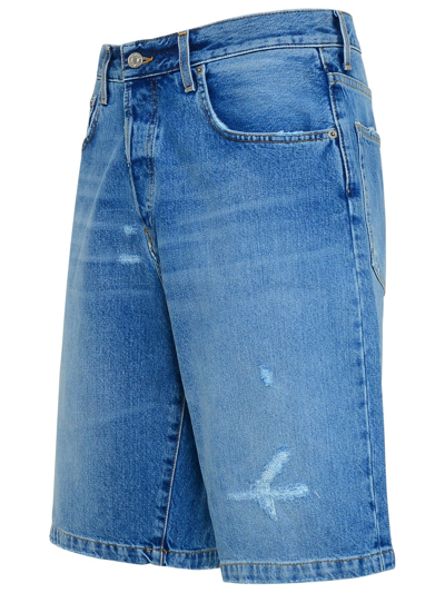 Shop Haikure Blue Cotton San Pedro Denim Bermuda Shorts