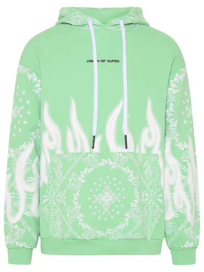 Shop Vision Of Super Green Cotton Bandana Sweatshirt