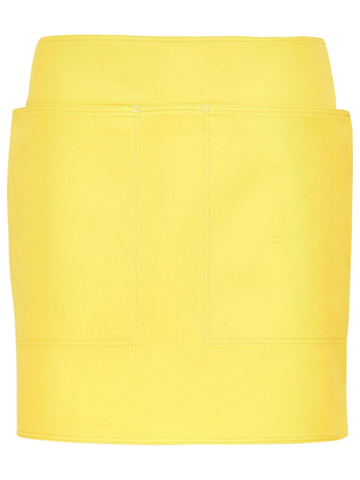 Shop Max Mara Yellow Cotton Bevanda Skirt