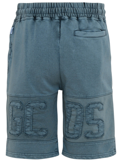 Shop Gcds Grey Cotton Logo Band Bermuda Shorts