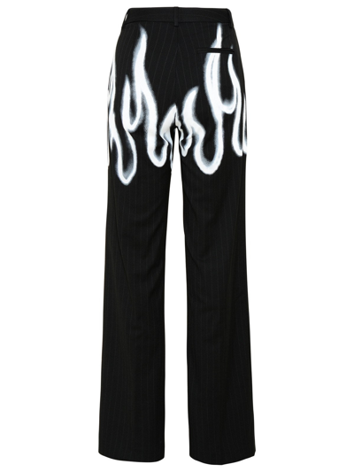 Shop Vision Of Super Black Polyester Jogging Flames Pants