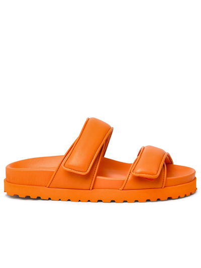 Shop Gia X Pernille Teisbaek Orange Nappa Leather Perni11 Sandals