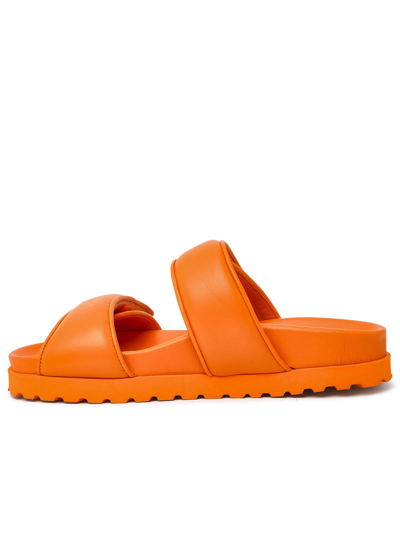 Shop Gia X Pernille Teisbaek Orange Nappa Leather Perni11 Sandals