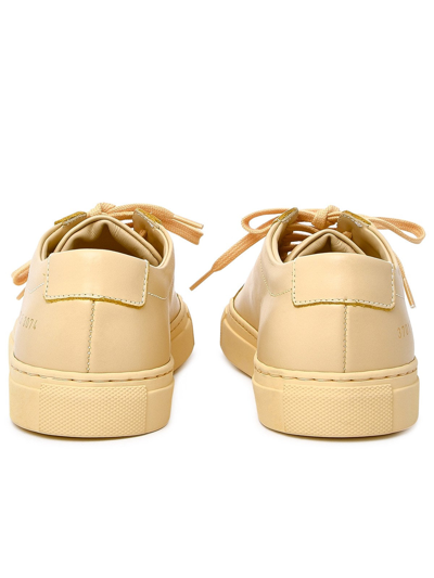 Shop Common Projects Yellow Leather Achilles Sneakers