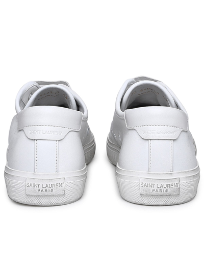 Shop Saint Laurent White Cotton Malibu Sneakers