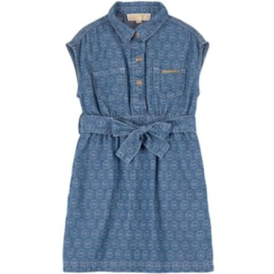 Shop Michael Kors Blue Mk Logo Chambray Dress