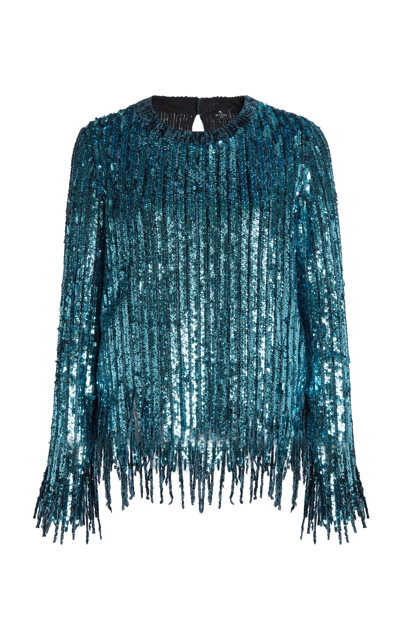 Shop Etro Women's Marlene Sequined Top In Blue,red