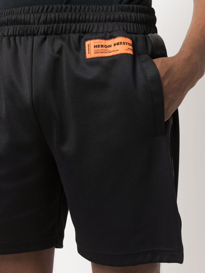 Shop Heron Preston Logo-patch Track Shorts In Schwarz