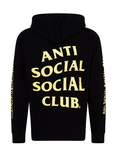 Shop Anti Social Social Club Logo-print Split Hoodie In Schwarz