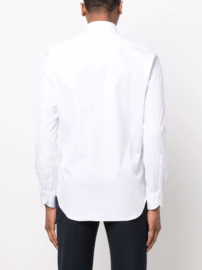 Shop Canali Button-down Fitted Shirt In Weiss