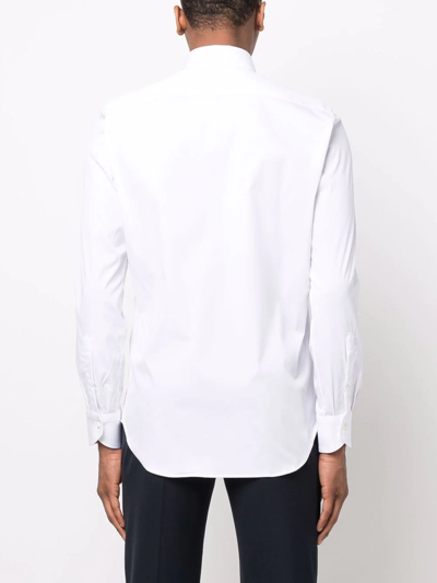 Canali Button-down Fitted Shirt In Weiss