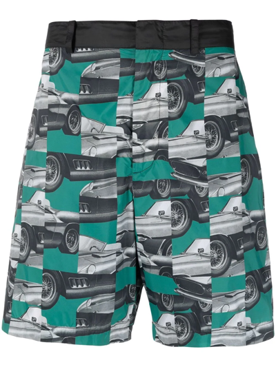 Shop Ferrari Patchwork Photograph-print Shorts In Black