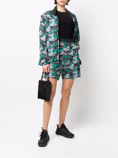 Shop Ferrari Patchwork Photograph-print Shorts In Black