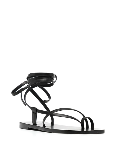 Shop A.emery Tie-fastening Flat Sandals In Black