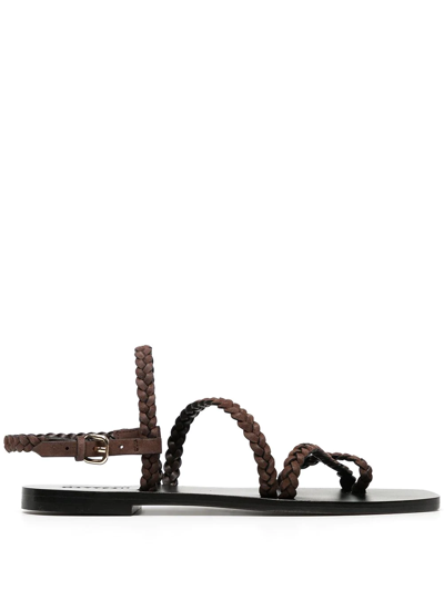 Shop A.emery Woven Open-toe Sandals In Braun