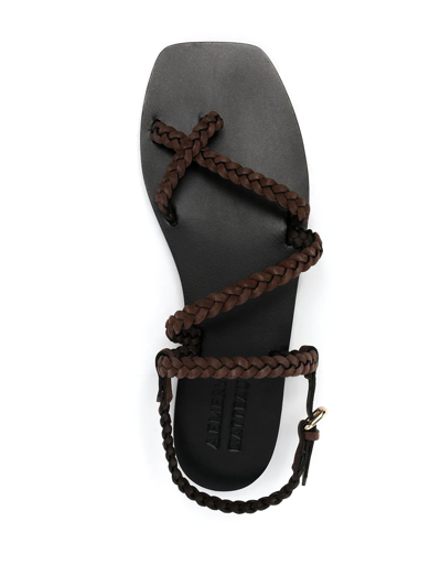 Shop A.emery Woven Open-toe Sandals In Braun