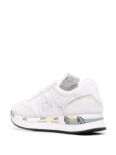 Shop Premiata Conny Lace-up Sneakers In Weiss