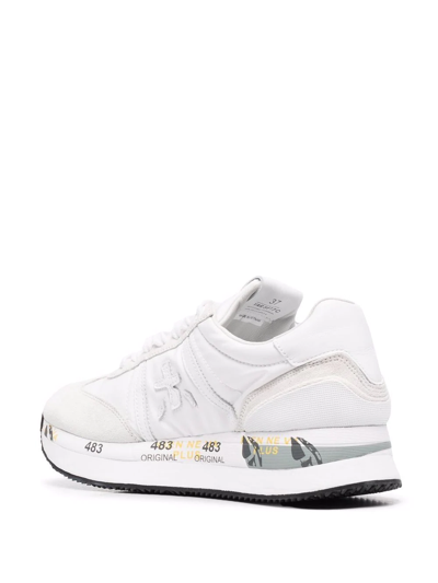 Premiata Printed Sole Low Top Sneaker In Weiss
