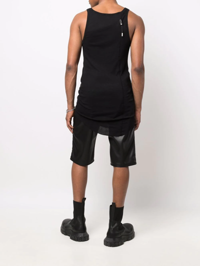 Shop Boris Bidjan Saberi Long Scoop-neck Tank Top In Schwarz