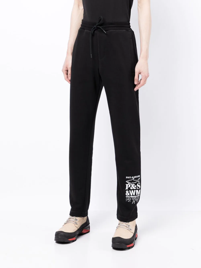White Mountaineering Logo-print Cotton Sweatpants In Schwarz