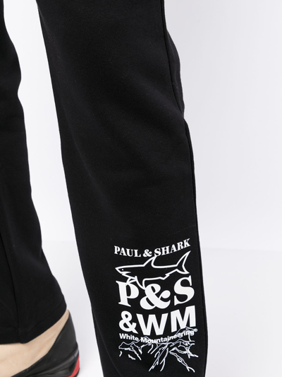 White Mountaineering Logo-print Cotton Sweatpants In Schwarz
