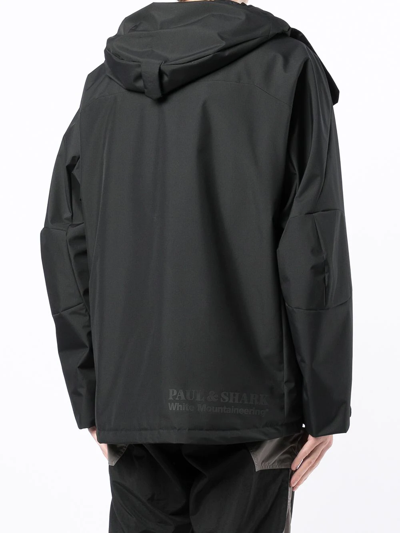 White Mountaineering Logo-patch Hooded Jacket In Schwarz