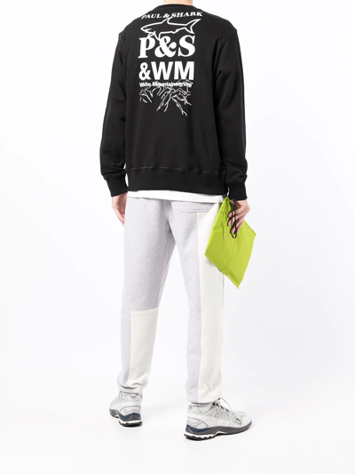 Shop White Mountaineering Logo-print Cotton Sweater In Schwarz