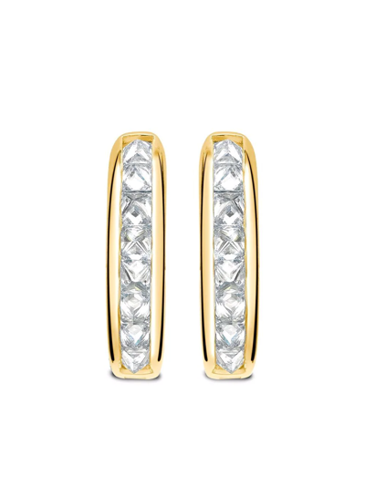 Shop Pragnell 18kt Yellow Gold Rockchic Diamond Hoop Earrings