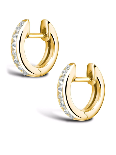 Shop Pragnell 18kt Yellow Gold Rockchic Diamond Hoop Earrings
