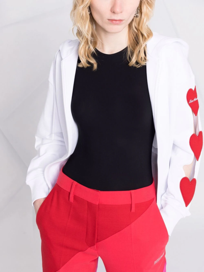 Shop Love Moschino Heart-patch Cardigan In Weiss