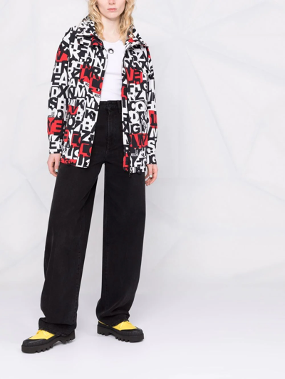 Love Moschino Alphabet-print Jacket In Schwarz
