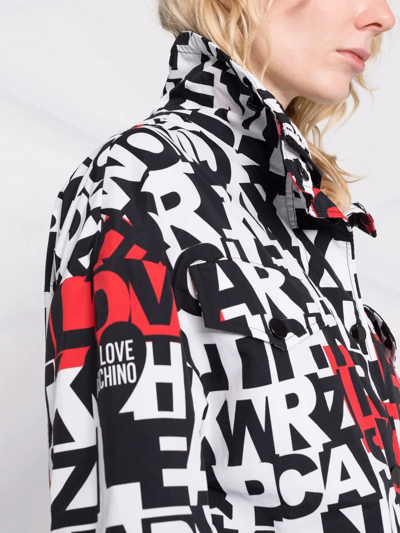 Love Moschino Alphabet-print Jacket In Schwarz