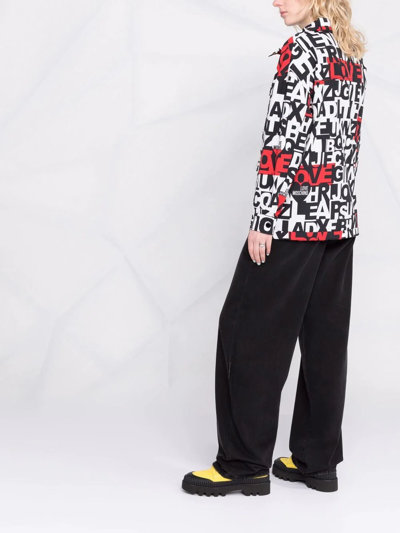 Love Moschino Alphabet-print Jacket In Schwarz