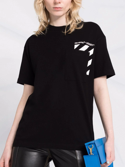Off-white 'jersey' Print Short-sleeve T-shirt In Schwarz
