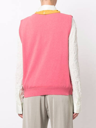 Shop Jejia Knot-detail Knit Vest In Rosa