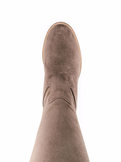 Shop Via Roma 15 Knee-length Slip-on Boots In Braun