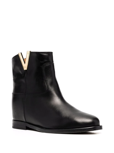 Shop Via Roma 15 Logo Ankle Boots In Schwarz