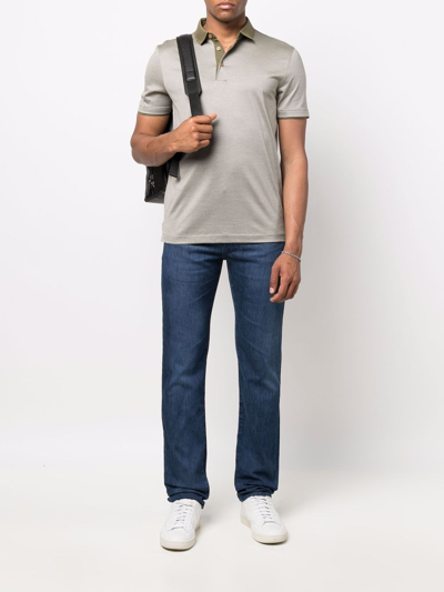 Shop Hugo Boss Logo-patch Slim-fit Jeans In Blau