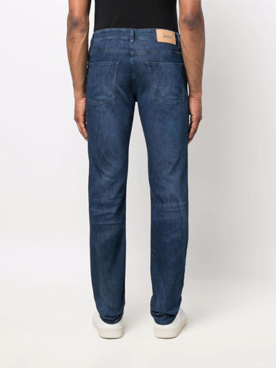 Shop Hugo Boss Logo-patch Slim-fit Jeans In Blau