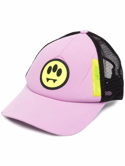 Shop Barrow Smiley-logo Mesh Cap In Rosa