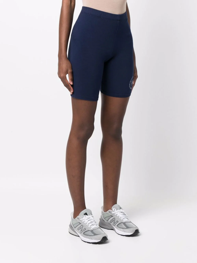 Sporty And Rich Womens Navy Volleyball Logo-print Cotton Shorts Xl In Blau
