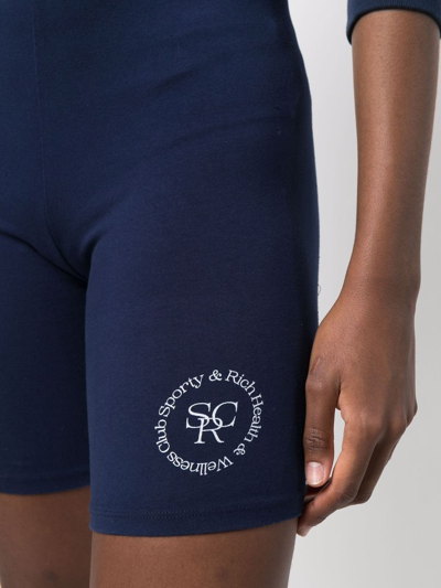 Sporty And Rich Womens Navy Volleyball Logo-print Cotton Shorts Xl In Blau