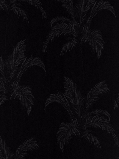 Saint Laurent Palm-tree Print Silk Scarf In Black