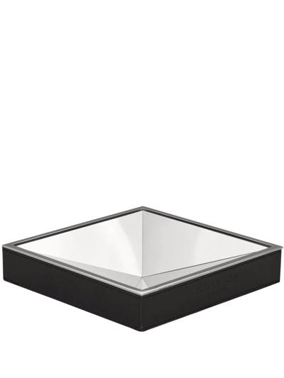 Shop Saint Laurent Pyramid Pin Tray In Silver