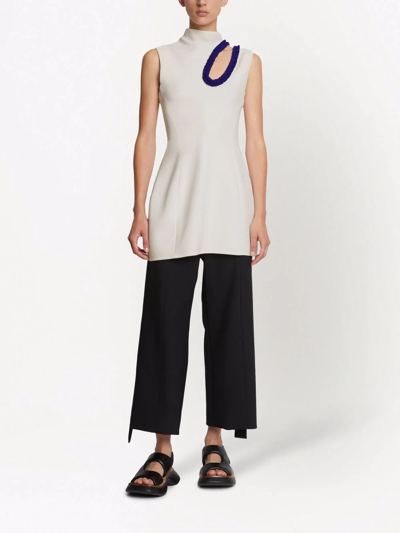 Proenza Schouler Sleeveless Crepe Cut-out Top In White